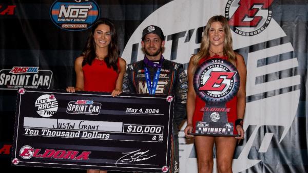 Justin Grant Wins It, Then Wears it With USAC Sprints at Eldora
