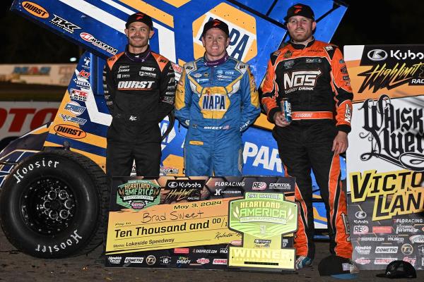 Brad Sweet Tops Tyler Courtney at Lakeside Speedway, Racing for $50K on Saturday