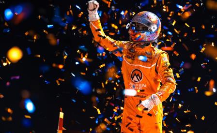 Gio Scelzi brought home the win with the WoO at Beaver Dam Friday (Trent Gower Photo) (Video Highlights from DirtVision.com)