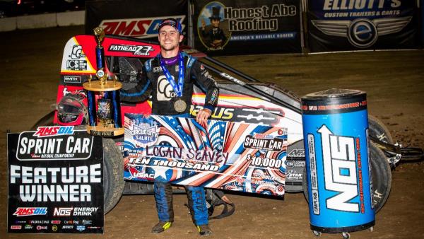 Logan Seavey Salutes with Dominant Circle City USAC Sprint Win