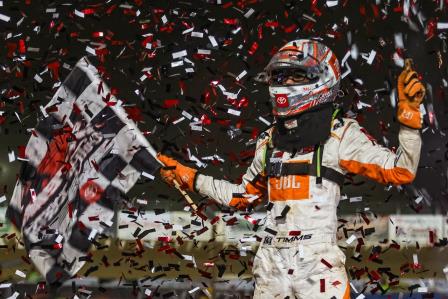 Ryan Timms won the Xtreme Midget stop at Atomic Friday (Tyler Carr Photo) (Video Highlights from DirtVision.com)