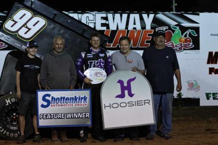 Dustin Selvage won with the Sprint Invaders at 34 Raceway Sunday (Ashley Zimmerman Photo)