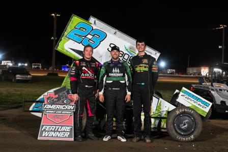 Seth Bergman won the ASCS stop at Rush County Speedway Friday