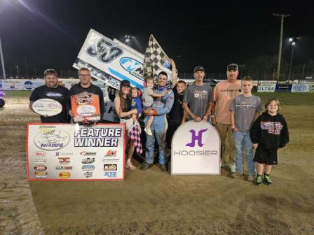Paul Nienhiser won the Sprint Invaders feature Sunday in Quincy