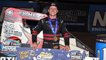 Logan Seavey (Sutter, Calif.) captured his first win of USAC Indiana Midget Week 2024 on Saturday night at Tri-State Speedway. (David Nearpass Photo) (Video Highlights from FloRacing.com)