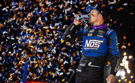 Sheldon Haudenschild won the WoO feature at Ogilvie Saturday (Trent Gower Photo) (Video Highlights from DirtVision.com)