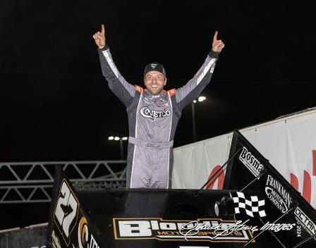 Carson McCarl got his first 410 win at Knoxville (Chuck Stowe Photo)