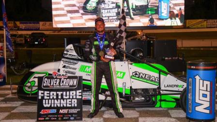 Dakoda Armstrong (New Castle, Ind.) captured his first career USAC Silver Crown victory during Friday night's Bytec Dairyland 100 at Wisconsin's Madison International Speedway. (Rich Forman Photo) (Video Highlights from FloRacing.com)