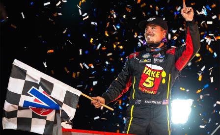 Logan Schuchart took the WoO win at Cedar Lake Saturday (Trent Gower Photo) (Video Highlights from DirtVision.com)