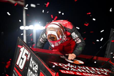 Sam Hafertepe Jr. won with ASCS Saturday at 81 Speedway (Emily Schwanke Photo) (Video Highlights from DirtVision.com)