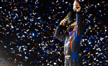 James McFadden won the WoO stop at BAPS Motor Speedway Wednesday (Trent Gower Photo) (Video Highlights from DirtVision.com)