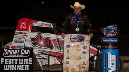 Kyle Cummins (Princeton, Ind.) earned his first USAC AMSOIL Sprint Car National Championship victory of 2024 during Saturday night's NOS Energy Drink Indiana Sprint Week Presented By Honest Abe Roofing round at Kokomo Speedway. (Ryan Sellers Photo) (Video Highlights from FloRacing.com)