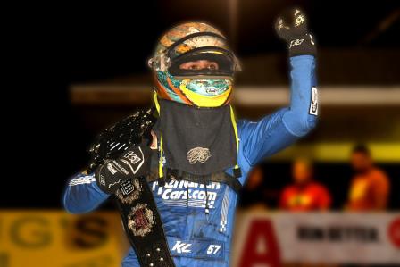 Kyle Larson won his fourth Front Row Challenge at Oskaloosa Monday (Paul Arch Photo) (Video Highlights from FloRacing.com)