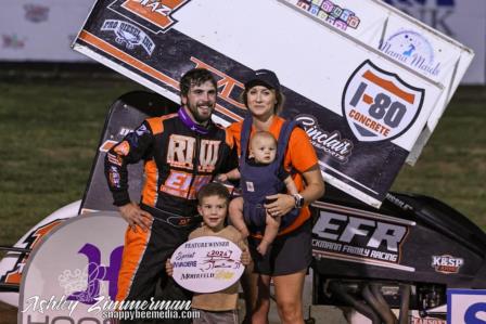 Tasker Phillips won his second Sprint Invaders feature in a row at 34 Raceway Friday (Ashley Zommerman Photo)