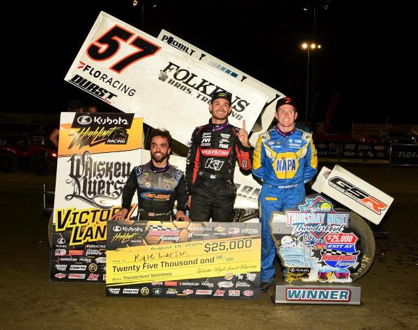 Kyle Larson Continues Historic Stretch, Takes Tulare for Sixth Straight Sprint Car Win