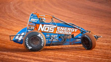 Ione, California's Justin Grant raced to a $10,000 victory in Saturday night's USAC AMSOIL Sprint Car National Championship season finale at Oklahoma's Red Dirt Raceway. (Jeramiah Green Photo) (Video Highlights from FloRacing.com)