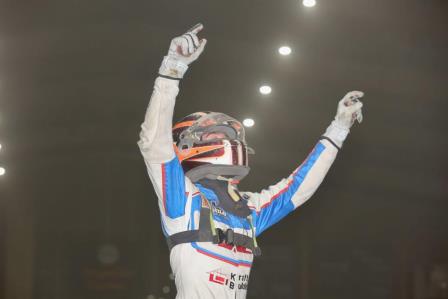 Landon Brooks won the Tuesday night prelim at the Chili Bowl (Michael Fry Photo) (Video Highlights from FloRacing.com)