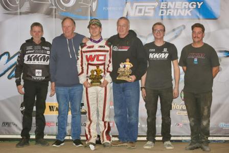 Emerson Axsom won Wednesday's prelim at the Chili Bowl (Michael Fry Photo) (Video Highlights from FloRacing.com)