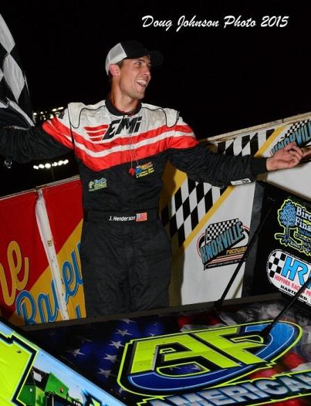 Justin Henderson celebrates at Knoxville (Doug Johnson Photo)